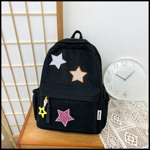 Corduroy Backpack Large Capacity Daypack Lightweight Casual Mori Style main image 7